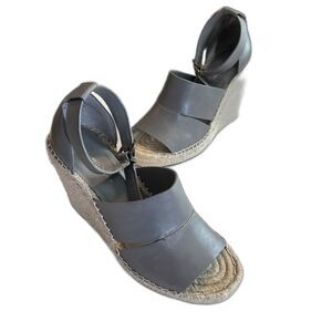 Treasure & Bond Gray Sannibel Espadrille Platform Wedge Sandals Size 8M